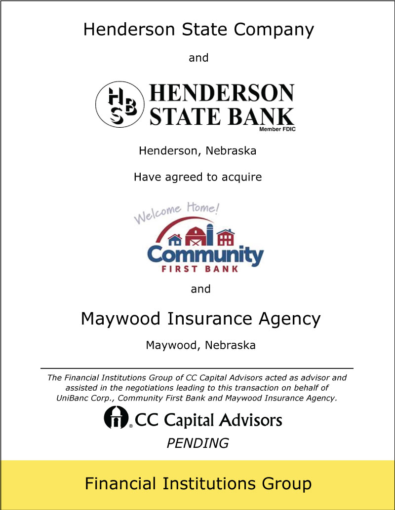 Maywood/Henderson/Community First Bank transaction